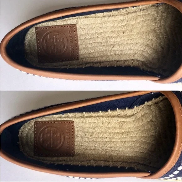 Tory Burch Shaw Espadrille Flats Size 6 Navy/white stripes - Picture 4 of 8